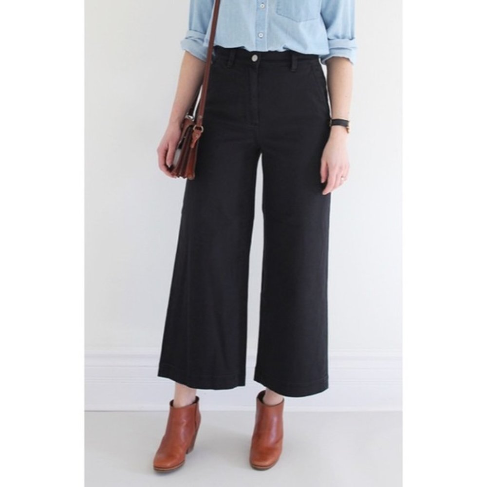 Everlane Wide Leg Crop High Waisted Black Jeans - Sz 4
